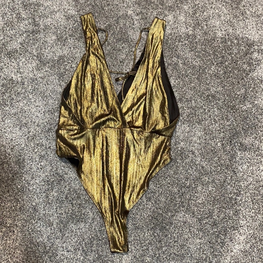 Forever 21 gold bodysuit